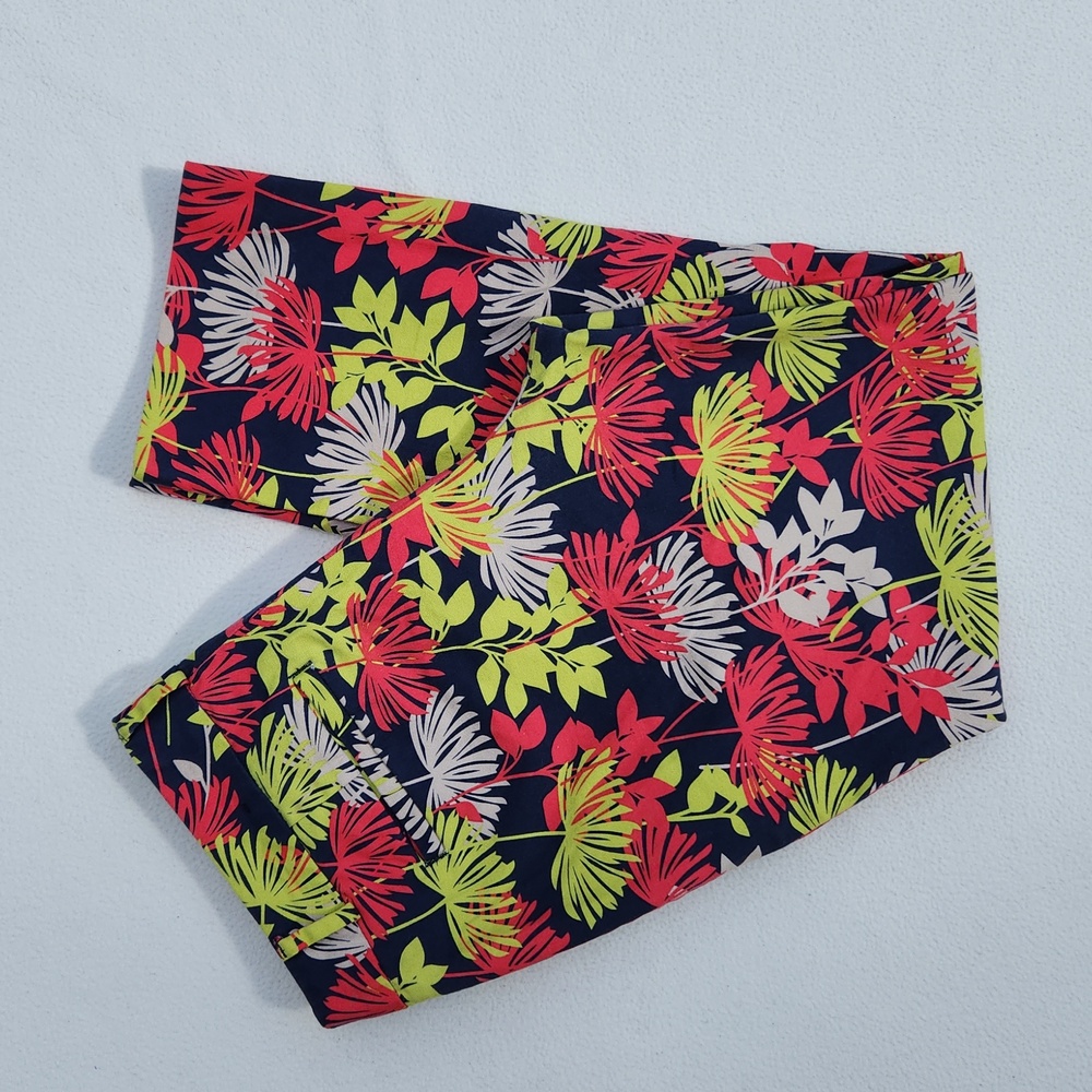 Banana Republic Hampton Fit Tropical Palm Print Ankle Pants Size 4